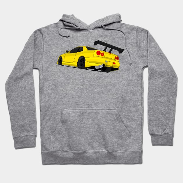 SKYLINE GTR R34 YELLOW Hoodie by VENZ0LIC